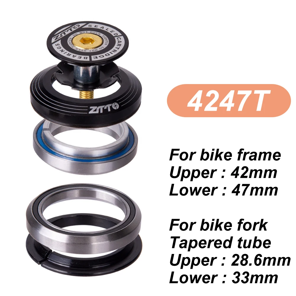 ZTTO MTB Rennrad-Headset CNC 1 1/8 Zoll-1 1/2 Zoll 1,5 konisch 28,6 gerades Rohr Fahrradgabel internes Lenklager