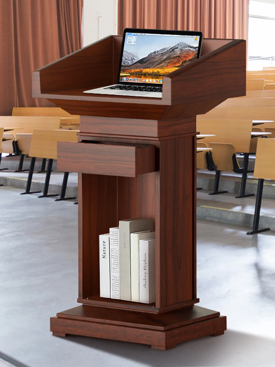 Solid wood podium, podium, podium table, welcome desk, reception desk, guest desk, leader's speech desk