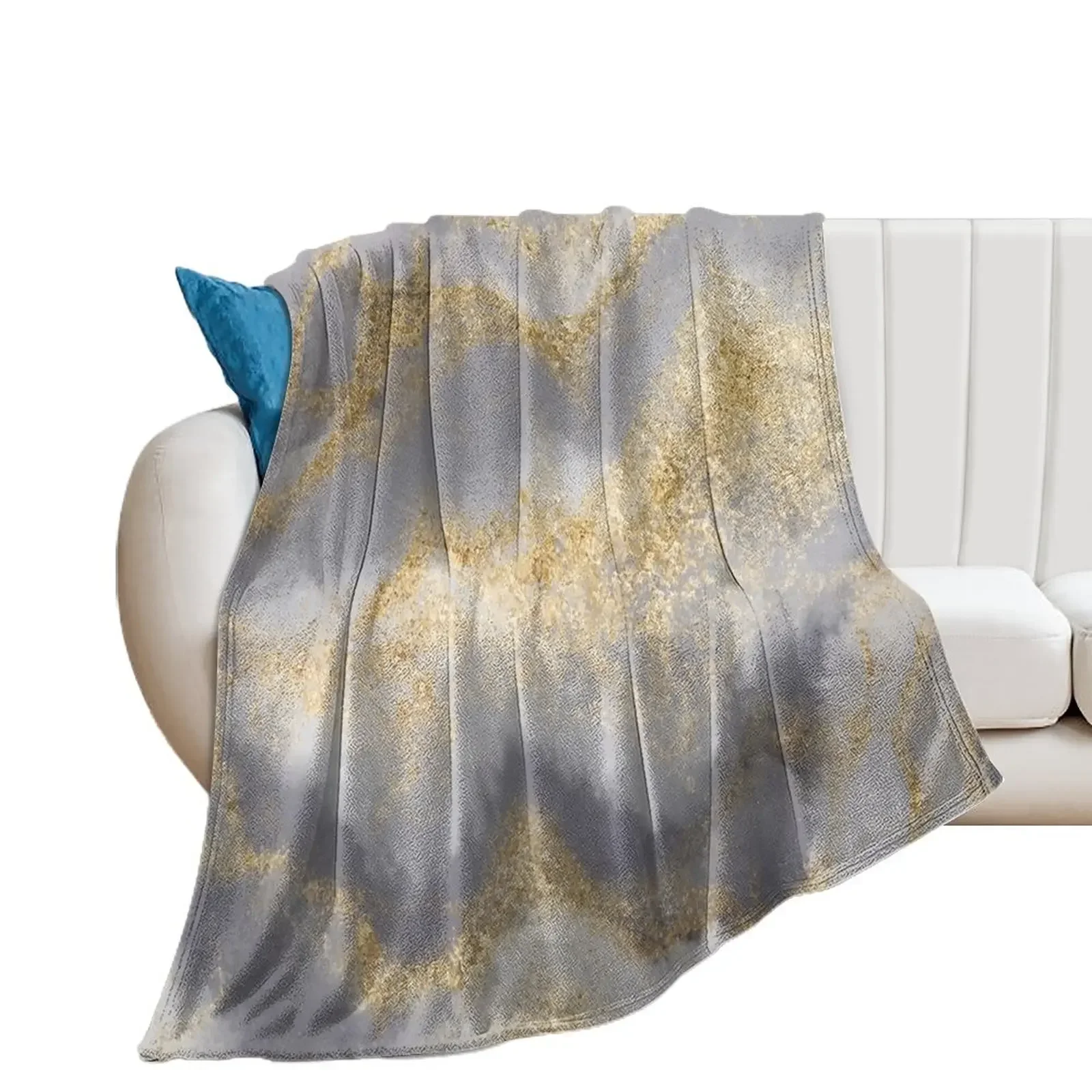 White Geode on Winter Grey Throw Blanket Softest Bed Fashionable Blankets