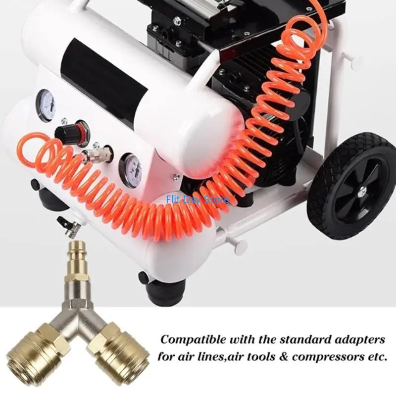 F92C Compressed Air Distributor 2-Way with 2 Couplings NW 7.2 1/4AG Air Hose Quick Coupling Distributor Compressed Air Soft