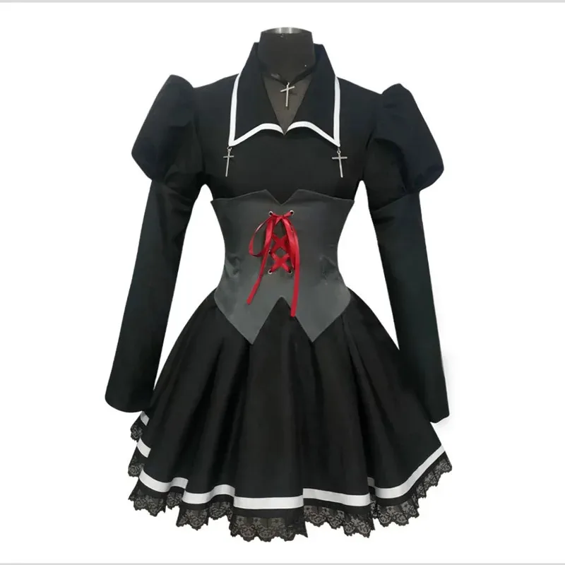 أزياء أنيمي شوجو شارا التأثيرية هوشينا أوتاو فستان تسوكيومي أوتاو تنورة سوداء للنساء زي البحارة بدلة الهالوين التأثيرية