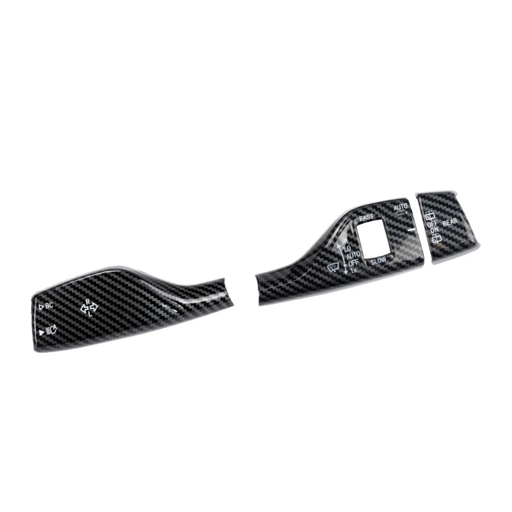 

Car Carbon Fiber Turn Signal Windshield Wiper Lever Switch Cover Decor Sticker Trim for-BMW X3 X4 X5 G01 G02