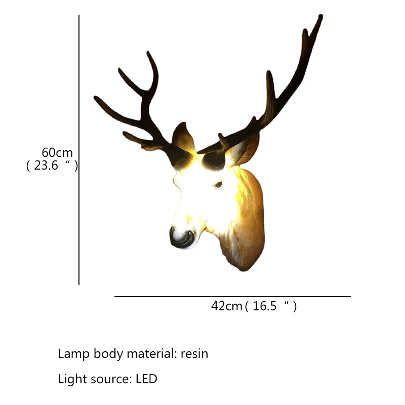 Скандинавская настенная лампа AFRA в виде оленя, интерьерный креативный имитационный светильник для дома, гостиной, коридора, декоративный фон