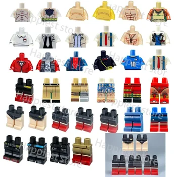 MOC 시티 피규어 몸 손 다리 팔 벽돌, 빌딩 블록 착용 천 액세서리, 의사 농부 노동자 경찰관 조립 장난감