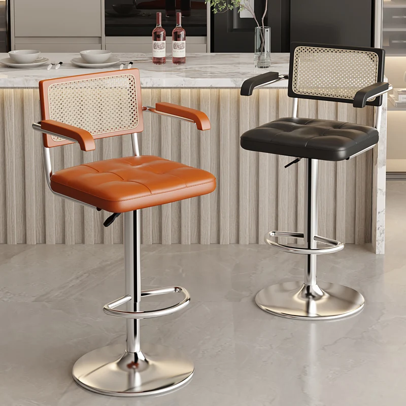 luxe-retro-bar-seat-adjustable-rattan-backrest-chair-swivel-front-desk-checkout-foot-stool-home-kitchen-island-dining-seat