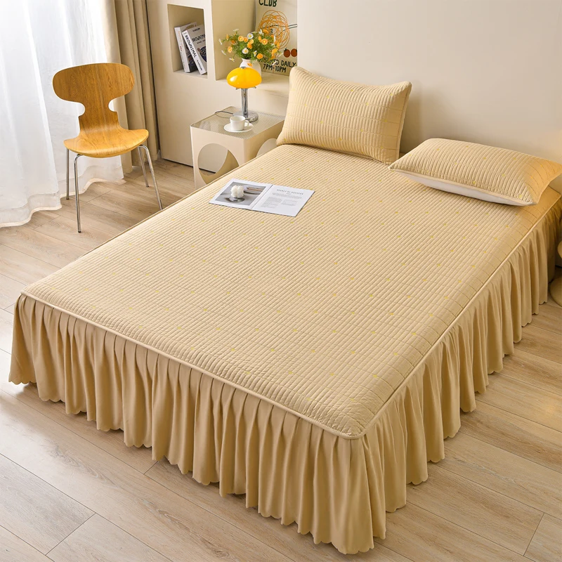 1pc Waterproof Quilted Bed Skirt Single/Queen/King Size Bedsheet with Skirts Thickened Bedskirt Soft colcha de cama casal 침대스커트