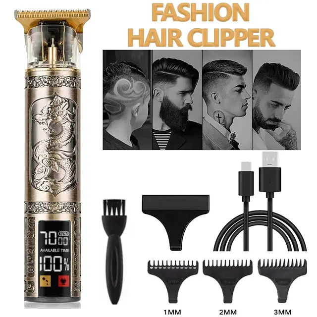 Carving T9 Vintage Professional Electric Hair Cutting Machine USB