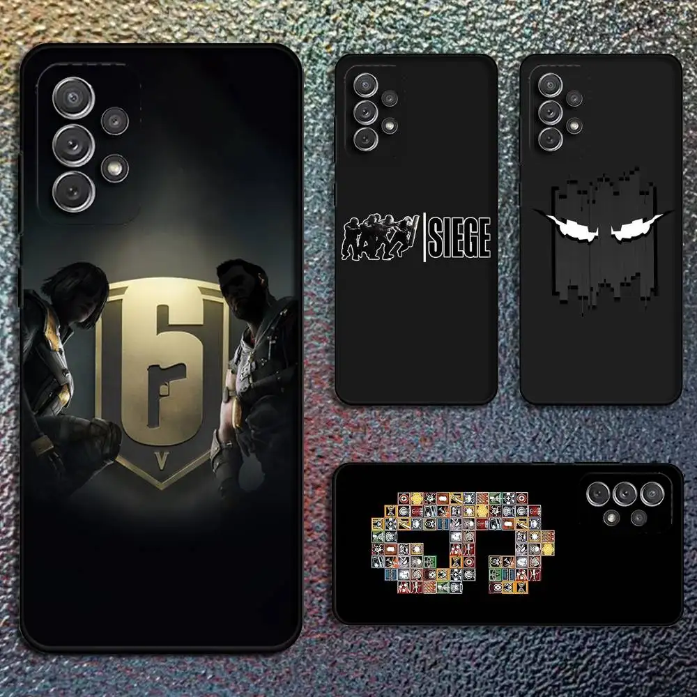 

R-Rainbow Game S-Six S-Siege Phone Case For Samsung S25,S24,S21,S22,S23,S30,Ultra,S20,Plus,Fe,Lite,Note,10,9,5G Black Cover