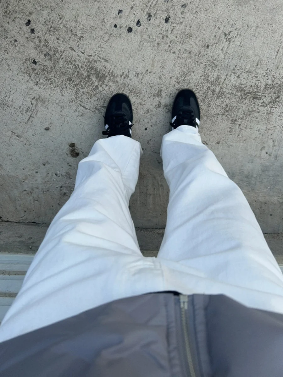 

White Leg Lengthening Straight Leg Jeans Men Spring Autumn 2024 New American High Street Vibe Cool Elastic Straight Leg Pants