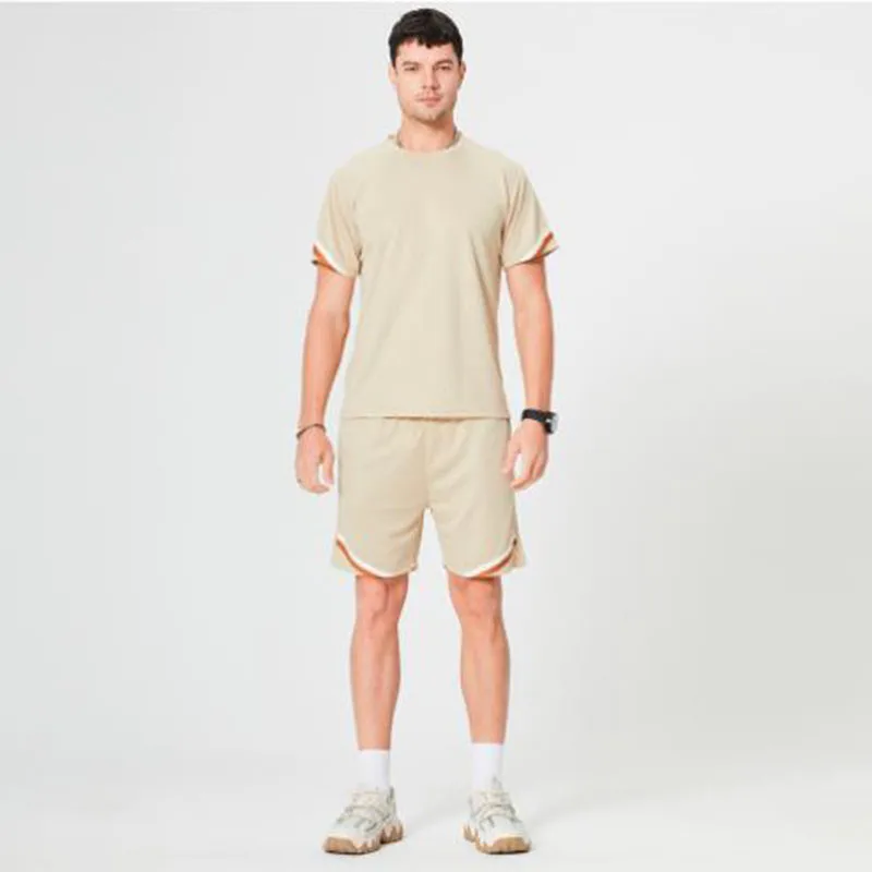 

Мужской спортивный костюм из футболки и шортов, костюм для бега, одежда для тренировок в тренажерном зале и фитнеса, Мужской комплект из футболки и коротких брюк, 2022