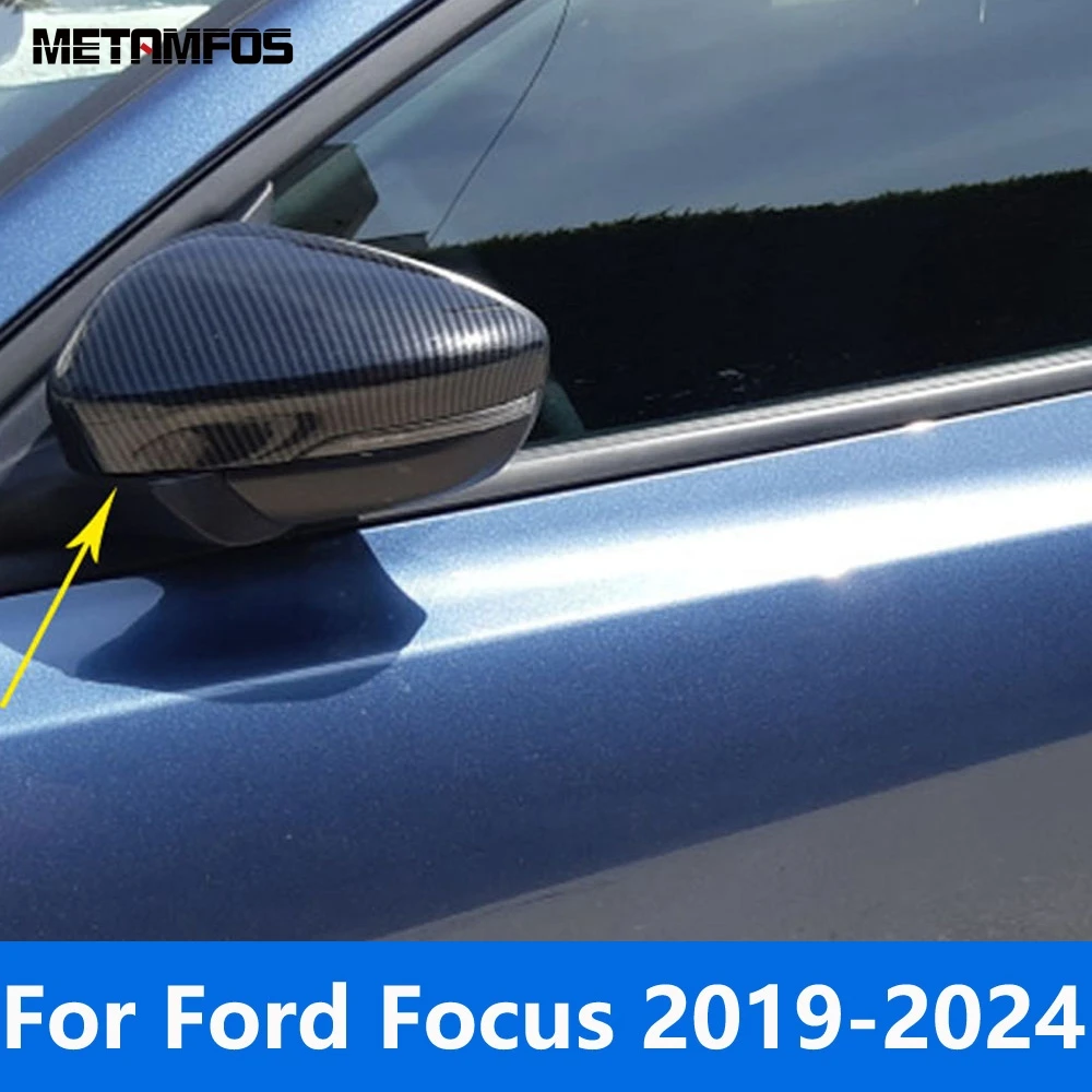 

Автомобильные аксессуары для Ford Focus 2019-2022 2023 2024, внешняя крышка зеркала заднего вида из углеродного волокна, защитная накладка