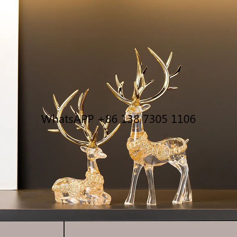 

Deer ornament, a pair of light luxury home furnishing, living room entrance TV cabinet wine cabinet creative deer decoration