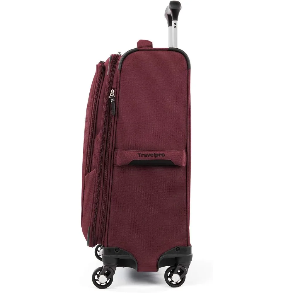 Conjunto de bagagem de mão de 2 peças, leve e expansível com 4 rodas giratórias e sacola macia para viagens, valise ultraportátil