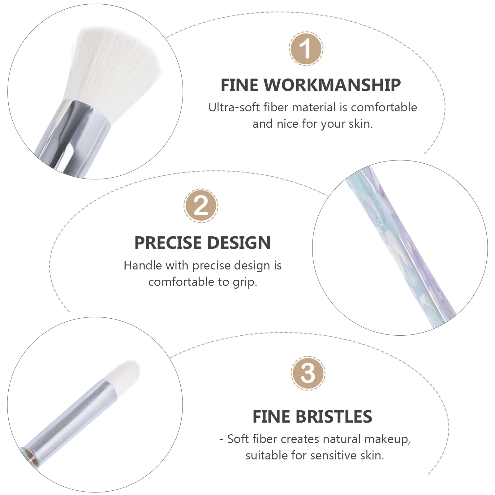 Conjunto de pincéis de maquiagem profissional, 10 peças, cerdas de fibra, acessórios de beleza duráveis, base cosmética, blush, kit de pó facial