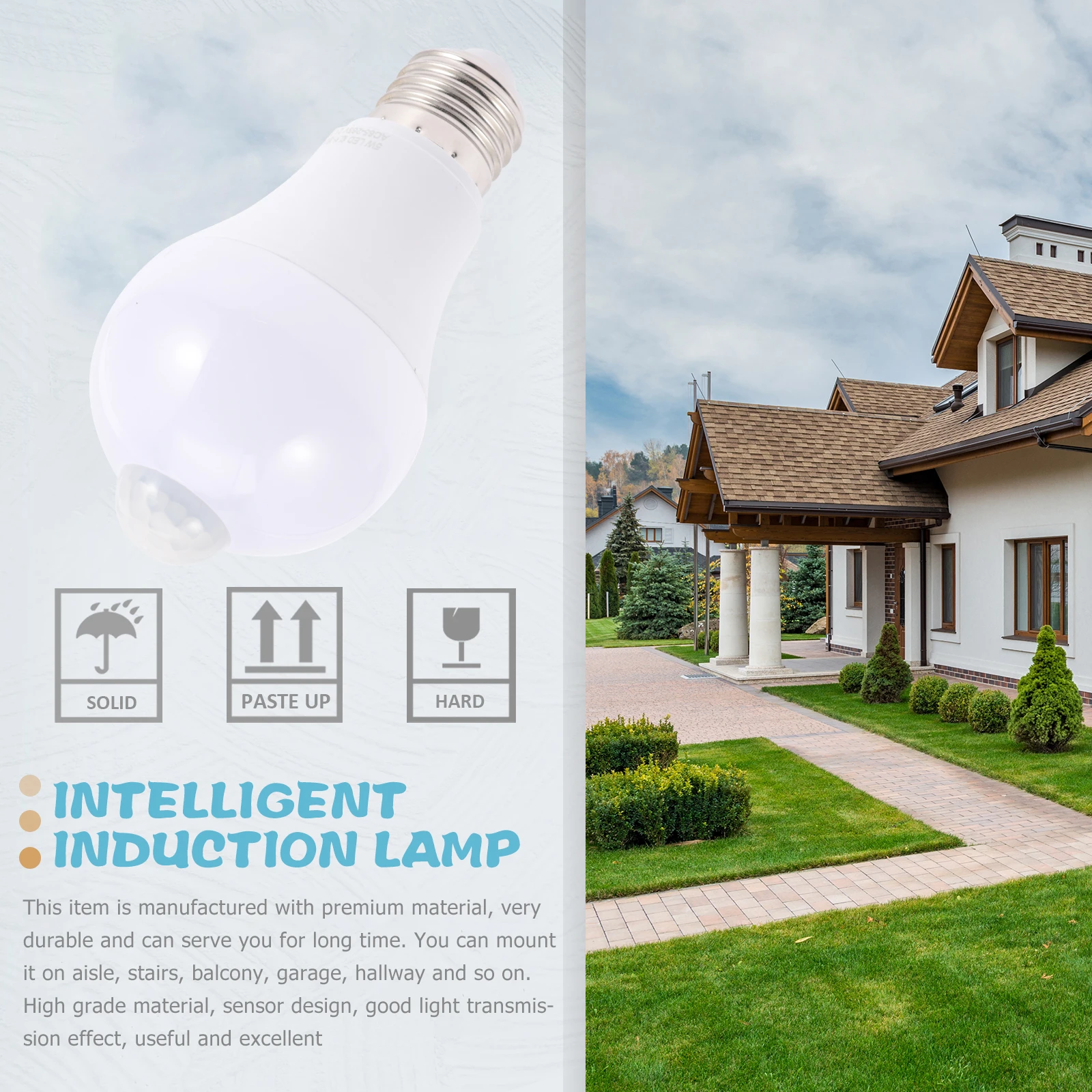 

7W Led Sensor Light E27 Screw Base Automatic Night Light Bulb For Home Hotel Restaurant Durable Anti-Rust Energy Saving Smart