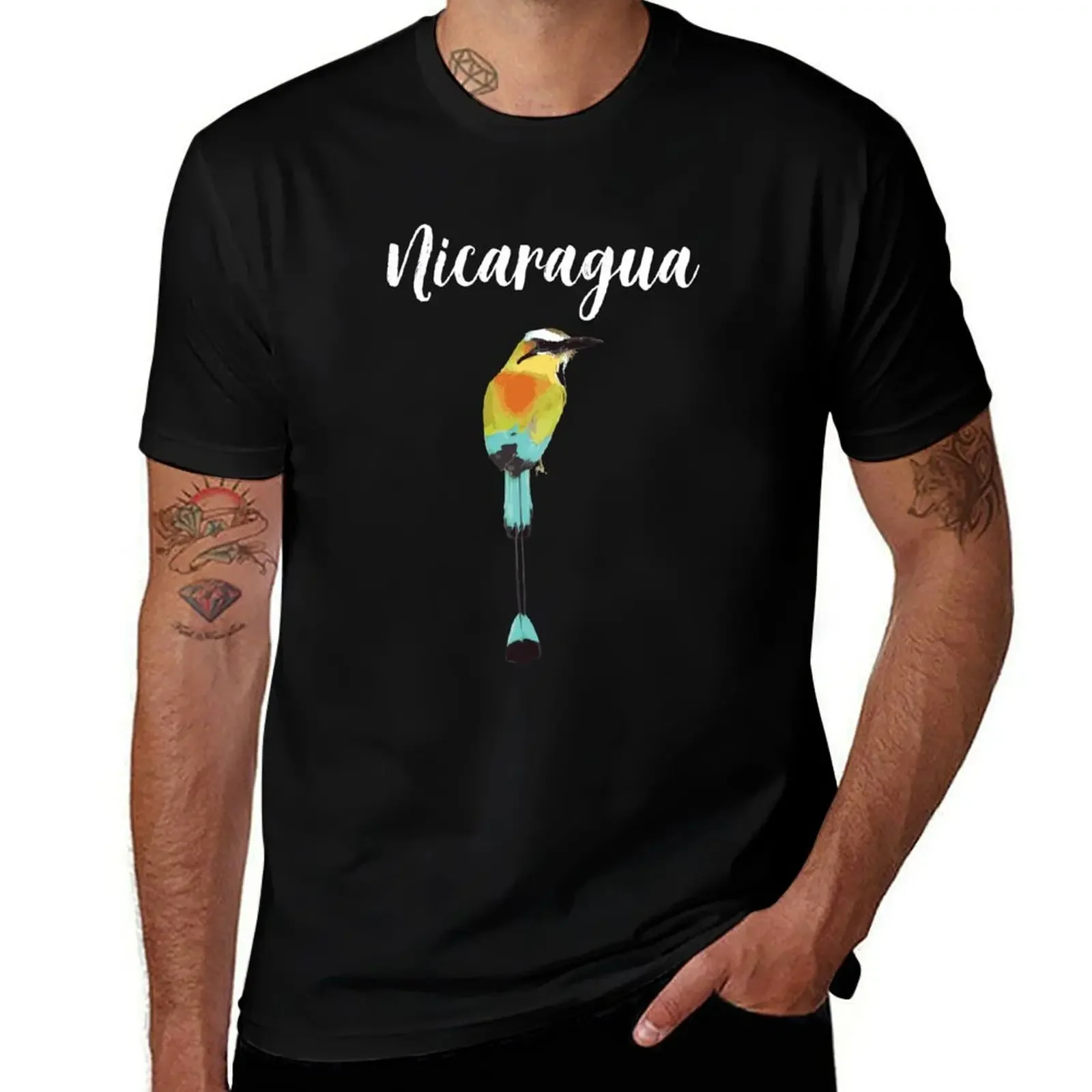 Nicaragua Guardabarranco Nicaraguan Bird Nica SOS Managua Nicaraguense Flag Art Architecture T-Shirt