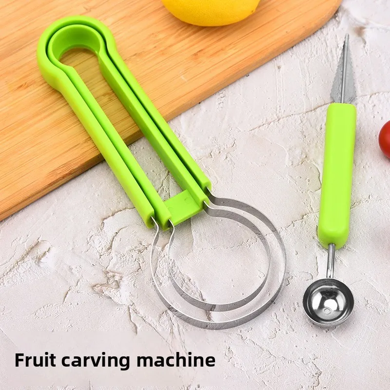 

Экскаватор для фруктовых шариков 3-в-1, экскаватор для арбузных шариков, экскаватор для фруктового мяса, двусторонняя нержавеющая сталь