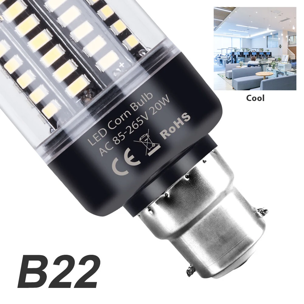 Maïslamp 220V Daglicht 189Leds E27/E26 Downlight Inbouwlamp E14 Kaarslamp 20W Kroonluchter Rechte Bollen Buisvormige 110V