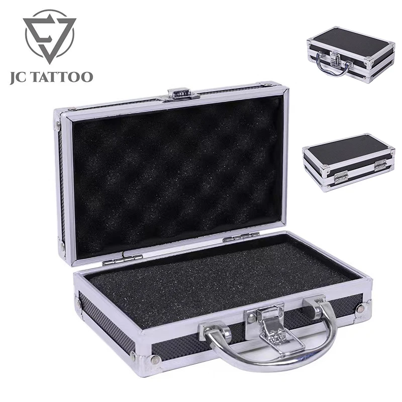 

JC Tattoo Machine Aluminum Storage Box Portable Multifunctional Hard Durable Case for Makeup Tool Jewelry Box Tattoo Accessories