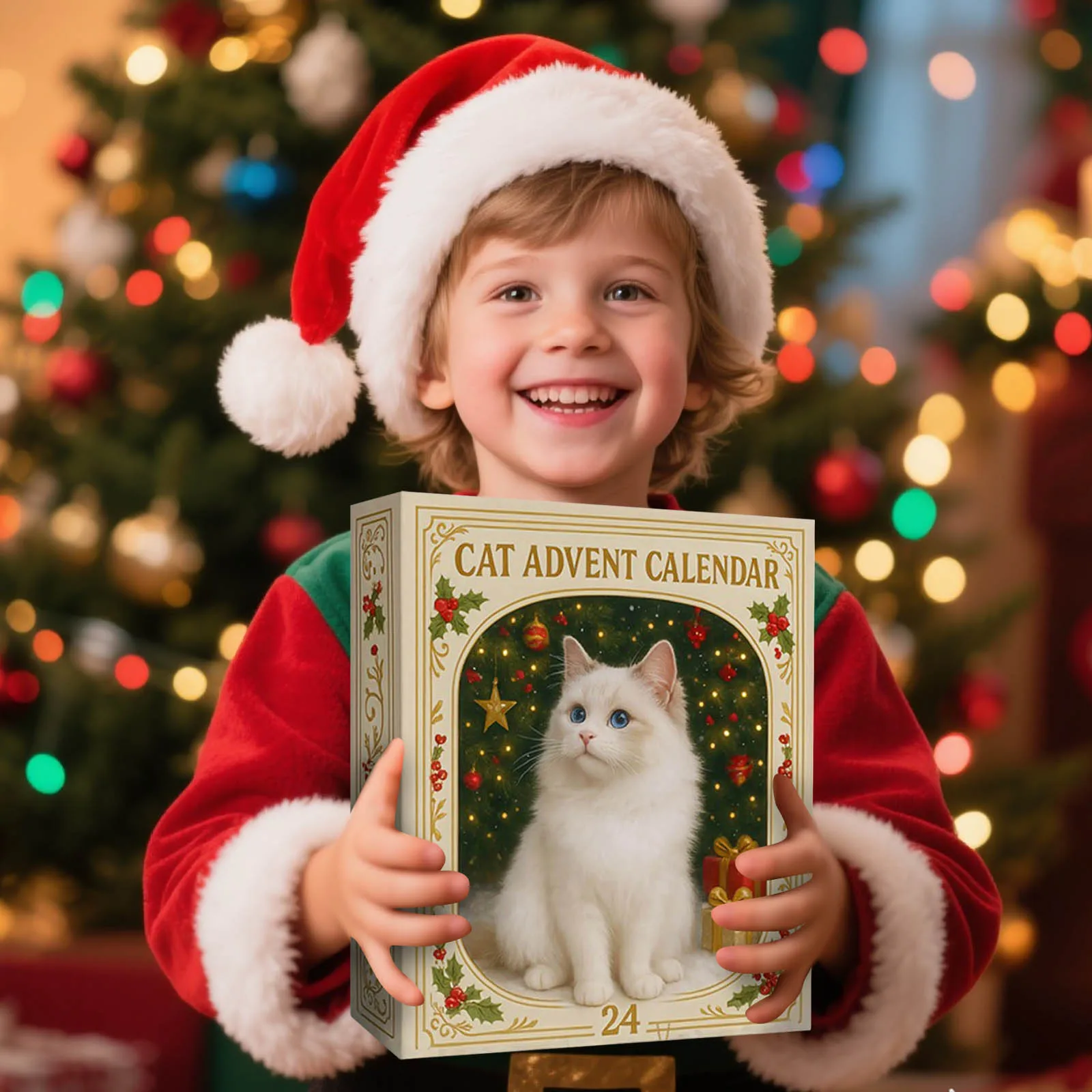 Hot Toys Calendario dell'Avvento per gli amanti dei gatti di Natale 2025 contenente 24 bambole adatte a vari giorni fino alla conto alla rovescia di Natale per i bambini