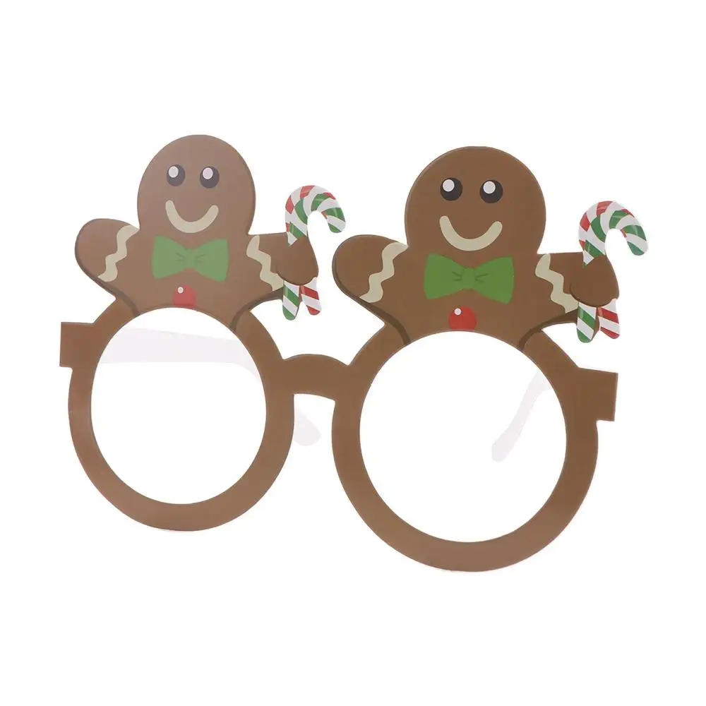9pcs/set Cartoon Santa Claus Paper Glasses Santa Claus/Snowman/Christmas Tree Papper Snowflake Elk Glasses Foldable