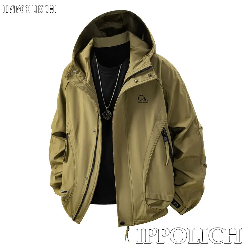 Sports Hooded Jacket Autumn Casual Fashion Warm Jacket Loose Outdoor Running Fitness Exercise Jacket Male Trendy Sports Jacket