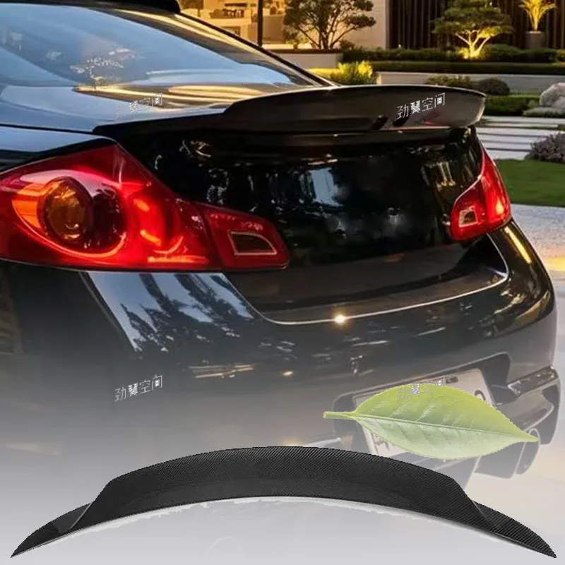 Real Carbon Fiber Rear Trunk Ducktail Spoiler Lip Wing For 4 Door Infiniti G37 Car Modification Accessories