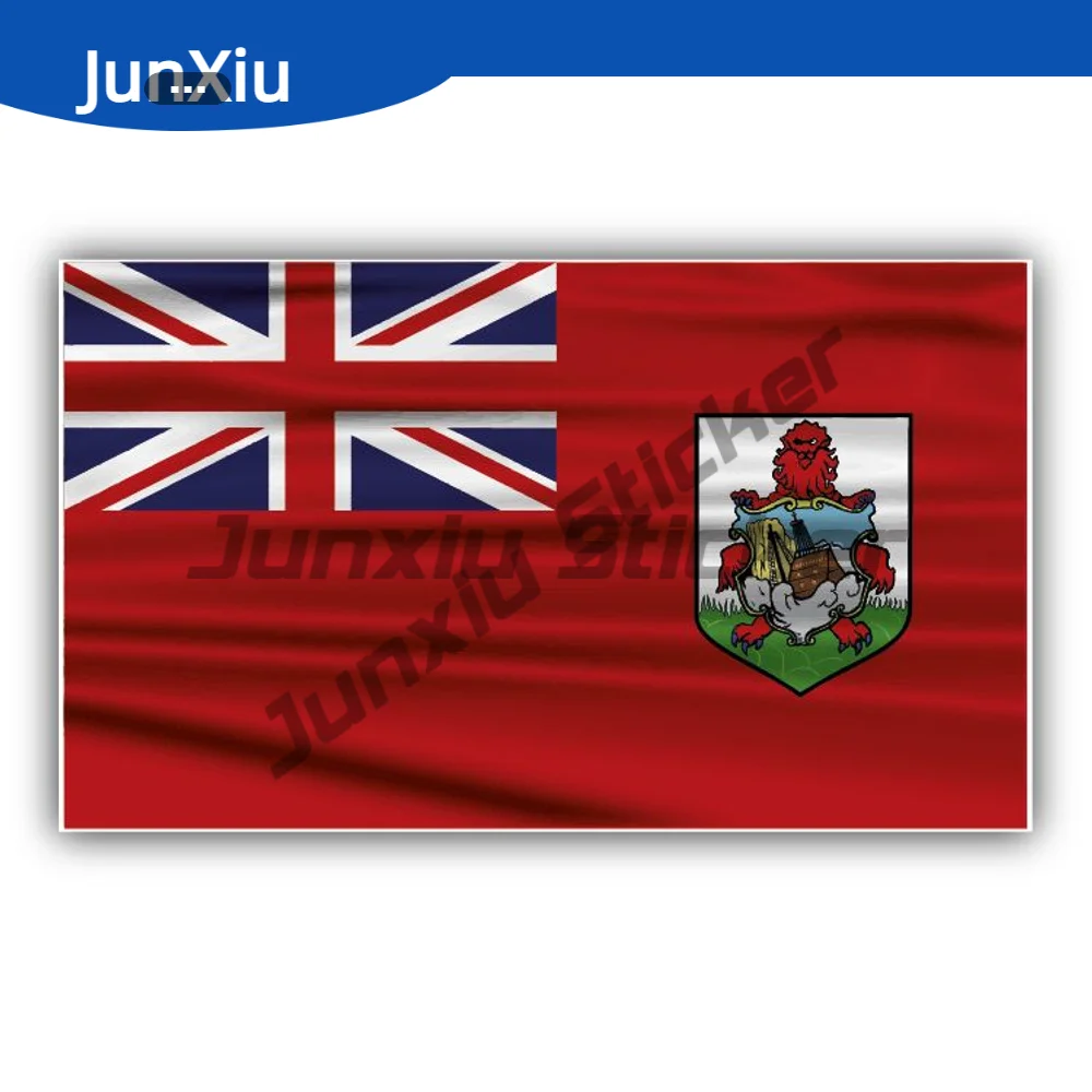 

Bermuda Wavy Flag Sticker Car Bumper Decal Laptop Speedboat Rear Windshield Waterproof Exterior X 500 Motorcycle Stickers Flag