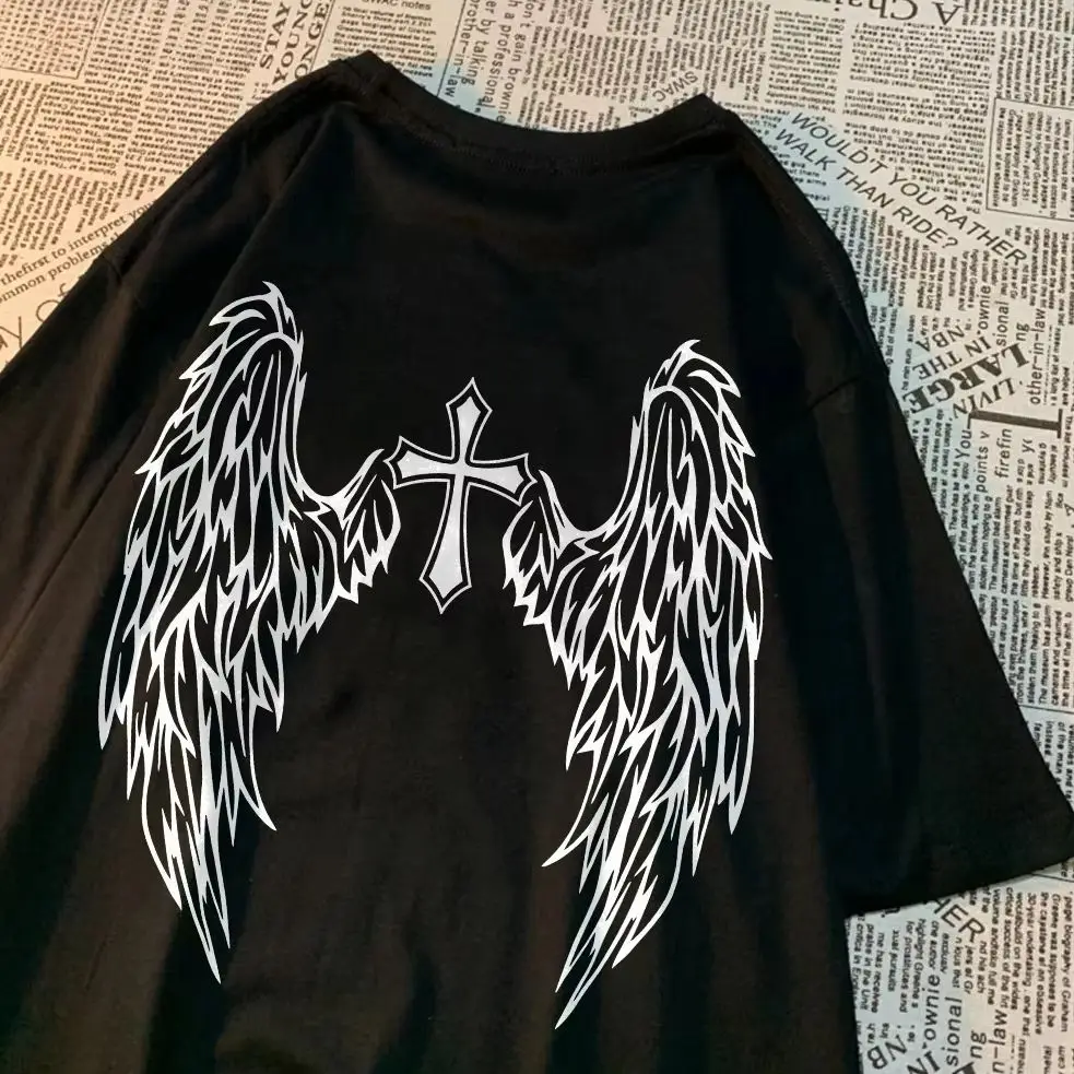 تي شيرت رجالي ونسائي بأنماط مطبوعة، ملابس قطنية، تي شيرت كاجوال بأكمام قصيرة ورقبة دائرية، تي شيرت كبير الحجم #3