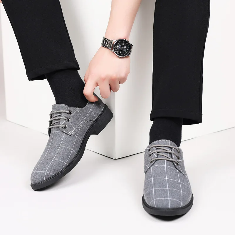 Luxury Business Oxfords Men Leather Shoes Breathable Formal Dress Shoes Male Office Wedding Flats Rubber Footwear Loafers Men