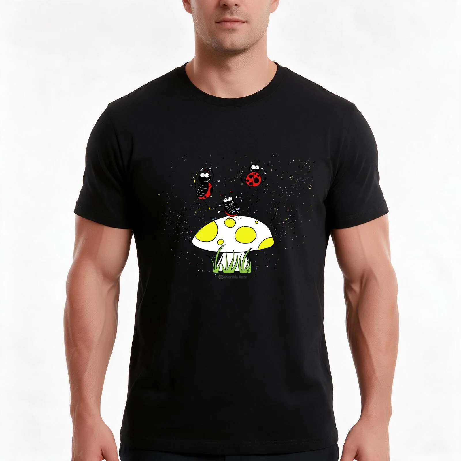Buggy Shroom Bounce T-Shirt, Summer Casual Cotton Tee, Oversized Streetwear Tops, Vintage Graphic Print, Loose Fit Short Sleeve