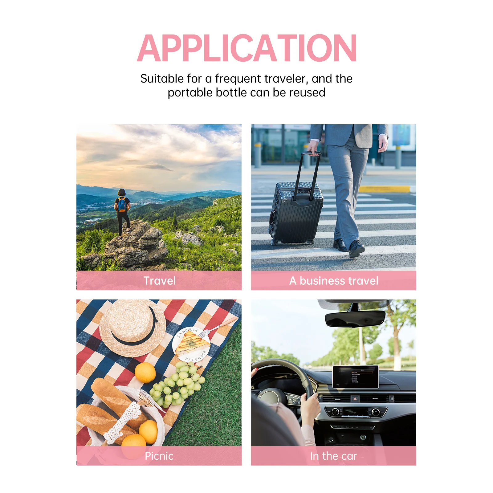 

2Pcs Bubble Bottle Reusable Leakproof Travel Set for Skincare Shampoo Conditioner Hand Soap Compact Square Pump Container