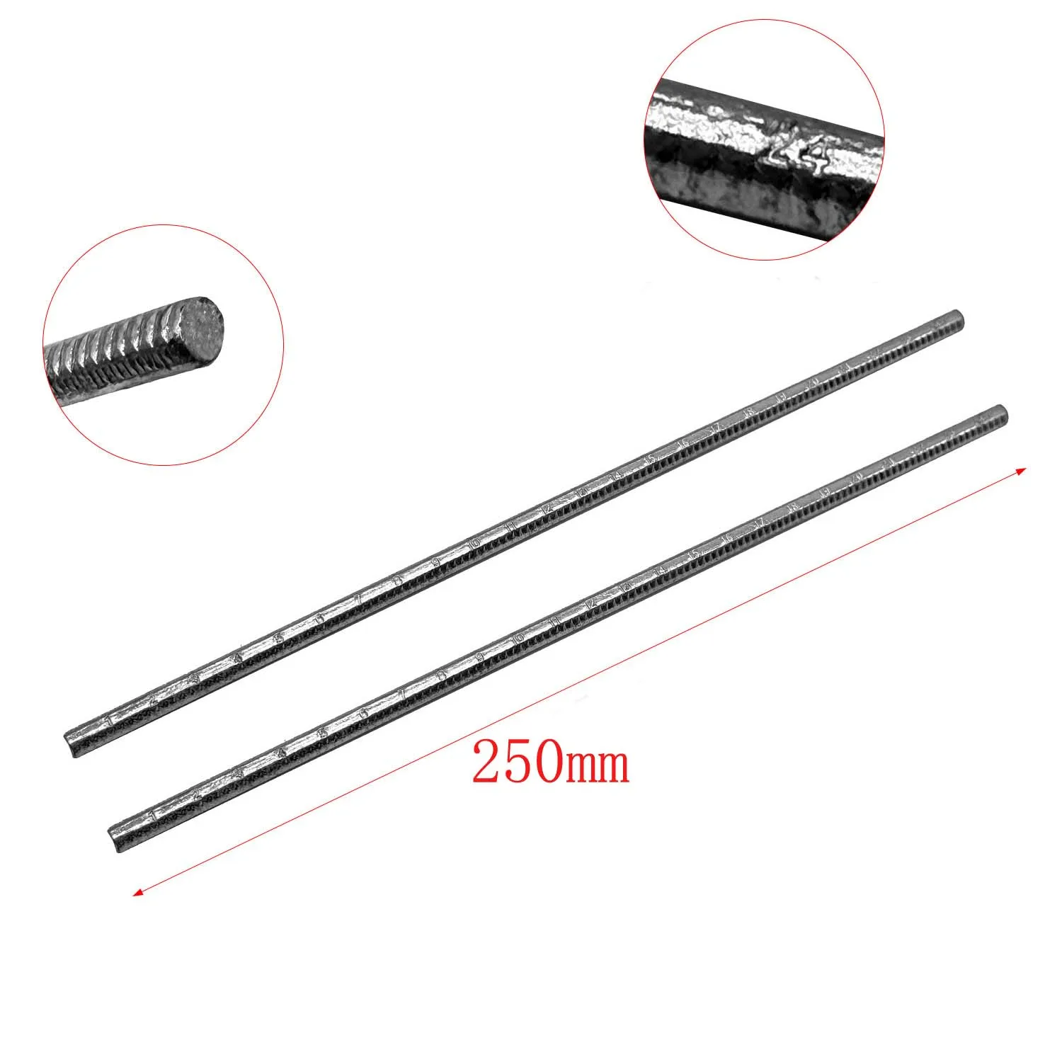 2PCS Bimetal Positioning Ruler for Electric Hammer Drills Featuring 1-24 Scale and Extended Length for Field Reliability