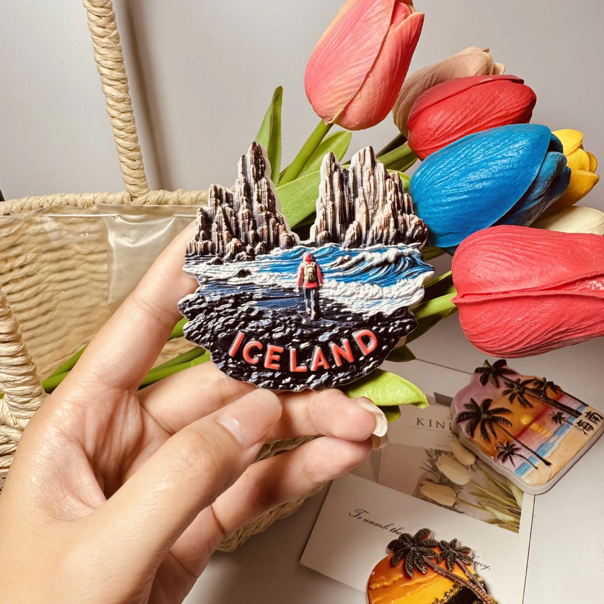 Iceland Black Sand Beach 3D Refrigerator Magnet Nordic Travel Souvenir Home Kitchen Decoration Creative Gift