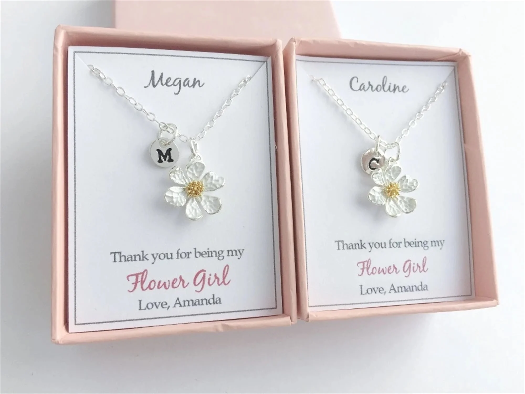 customize any quote name will you be my flower girl initial necklace, personalize wedding flower girl proposal gifts bracelets