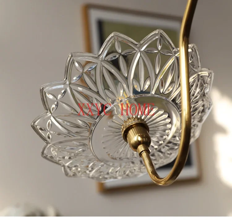 American Simple Butterfly Glass Chandelier 4-Head Dining Room Bedroom Cloakroom French Designer Lamps