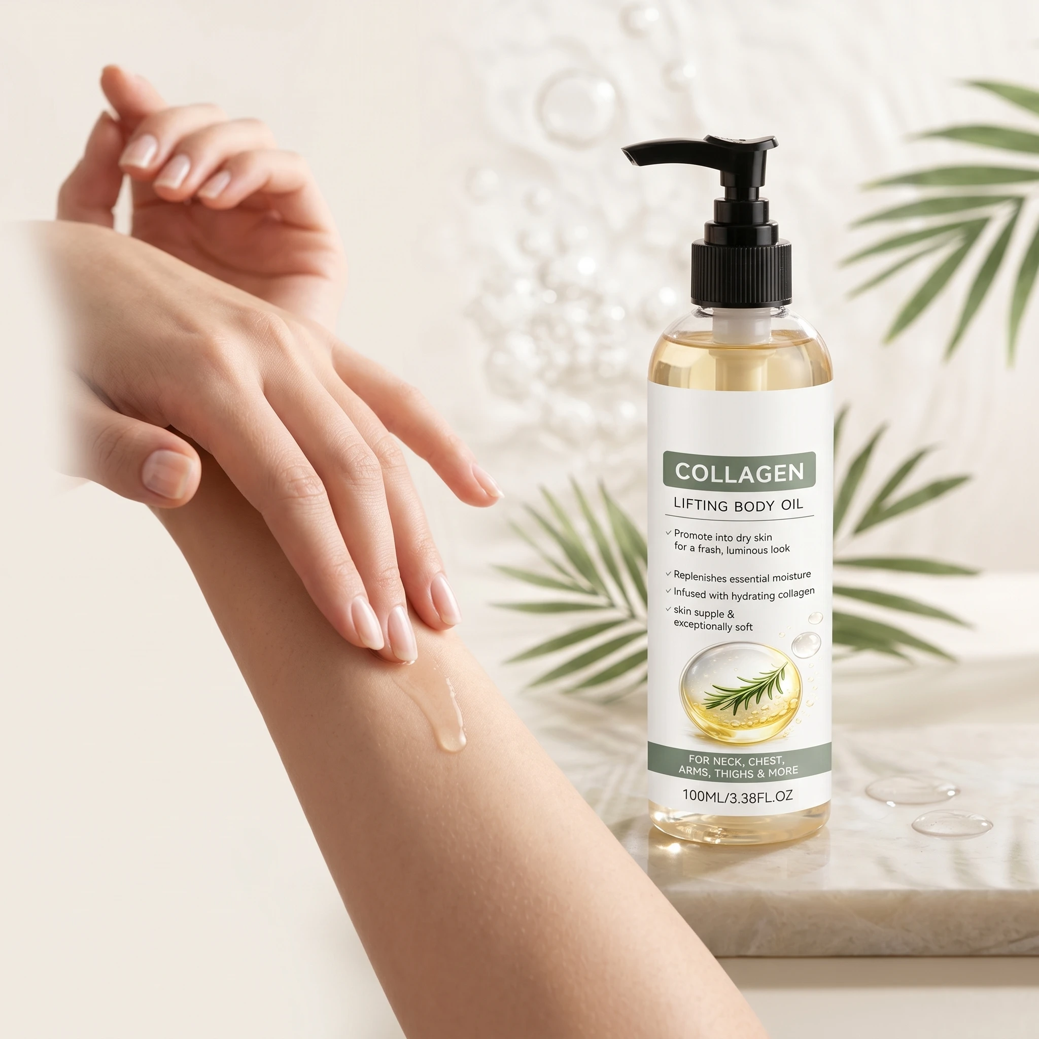 Collagen Firming Lifting Body Oil Moisturizing Improve Rough Skin Tightening Cellulite Smoothing Anti Cellulite Massage Oil