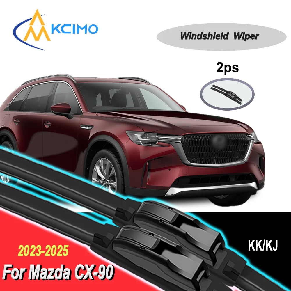 2 Stück Allwetter-Silent-Wischerblätter für Mazda CX-90 KK/KJ 2023–2025, doppelte Gummistreifen, rahmenlose Scheibenwischer, 2025 2024