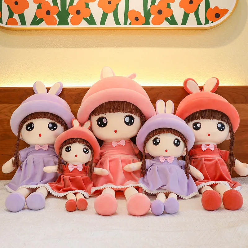 45cm Kawaii Plush Girl Doll Rabbit Ears Soft Plush Doll Cute Plush Toy Girl Toy Children Birthday Christmas Gift
