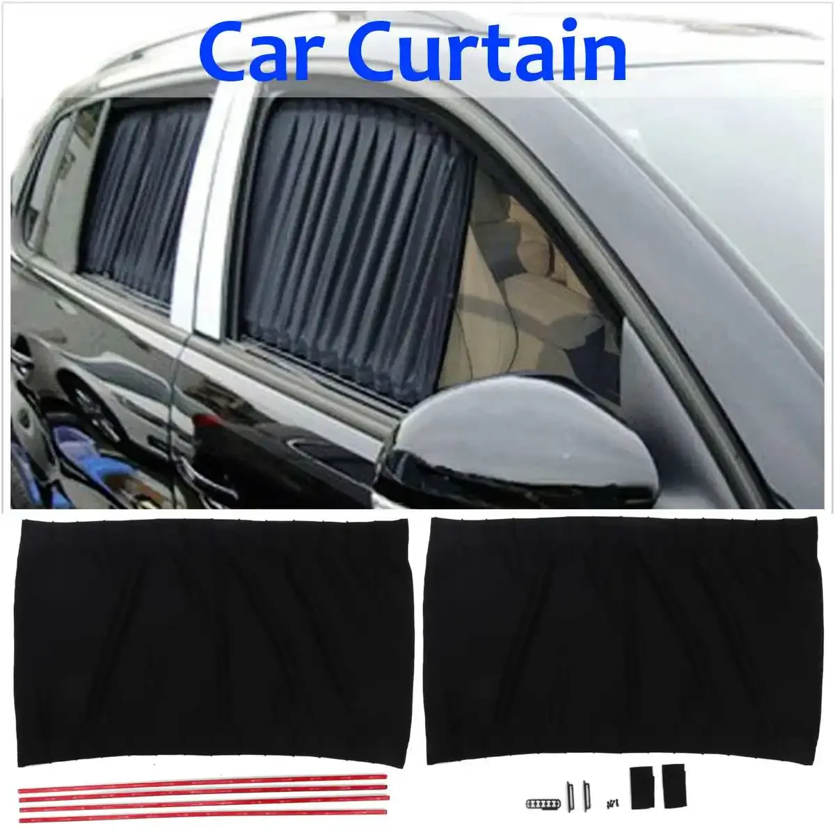 

2Pcs/Set Black Auto Car Protection Curtains Anti-UV Sun Shade Side Window Visor Mesh Cover Shield Car Interior Accessories