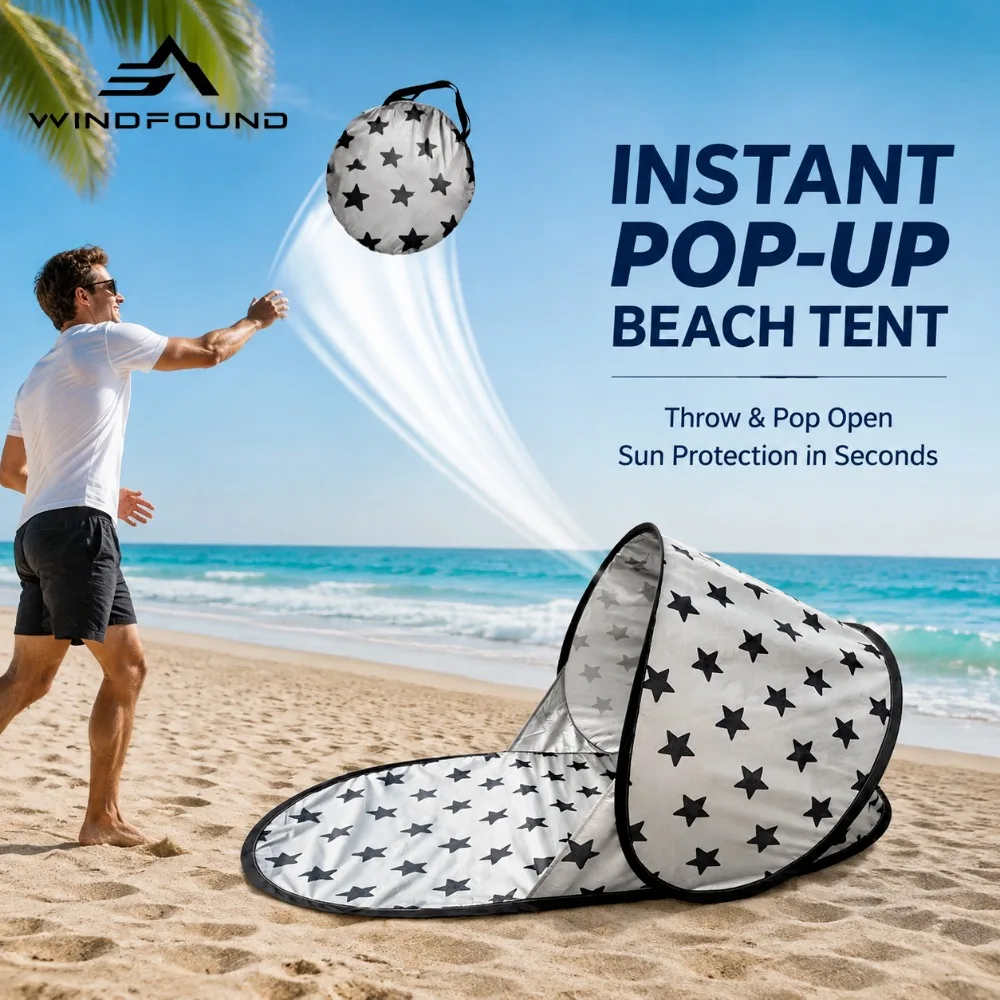 Portable Instant-setup Single-person Sun-protection Tent for Outdoor Use—lightweight No-assembly Tent for The Beach or Camping