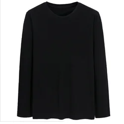Men's big T-shirt plus size 7XL 8XL 9XL 10XL 11XL 12XL winter long sleeve round neck loose cotton sports black white blue top