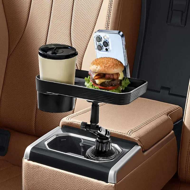 Car Cup Phone  Holder Stand Mount Tray 360 Degree Rotation Table Space-saving Slot Food Organized Adjustable Drink Accesories