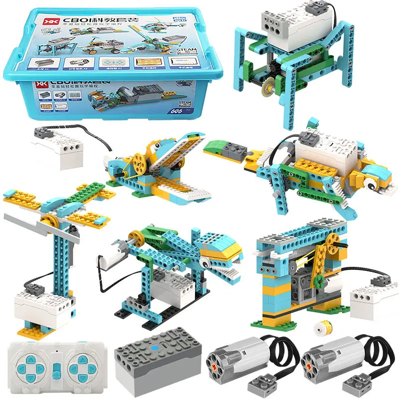 

New 606pcs Bricks Parts High-Tech Robot Technical Construction Building Blocks Fit For Stem 2.0 Core Set Tech Educational Toys