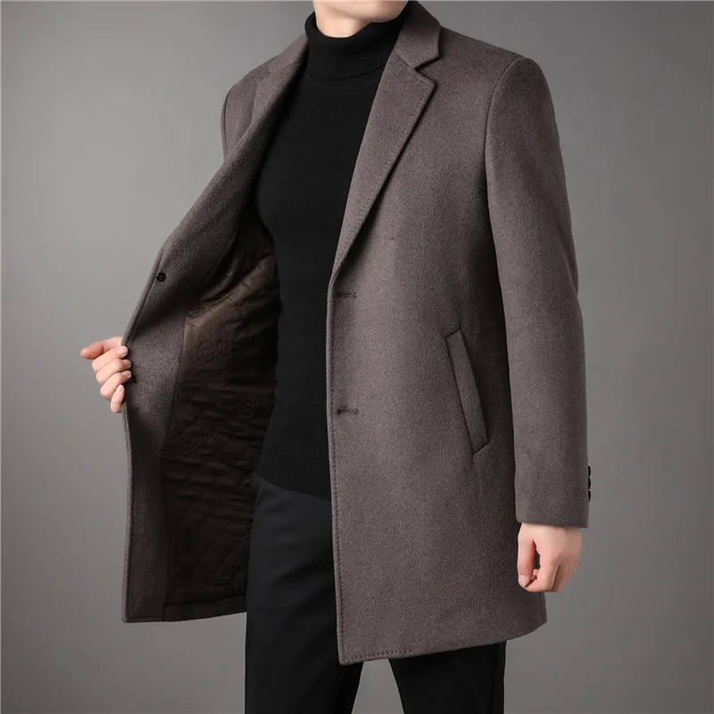 Top Grade Men's Wool & Blends Jackets 2022 New Men Slim Fit Straightforward Anti Wrinkle Business Casual Single Breasted Coat