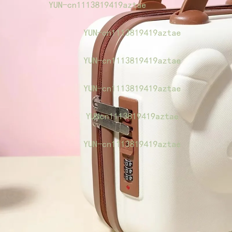 Portable Hanging Bear Children's Makeup Bag 14 Inch Handheld Luggage Box Cute Cartoon Storage Organizer for Kids