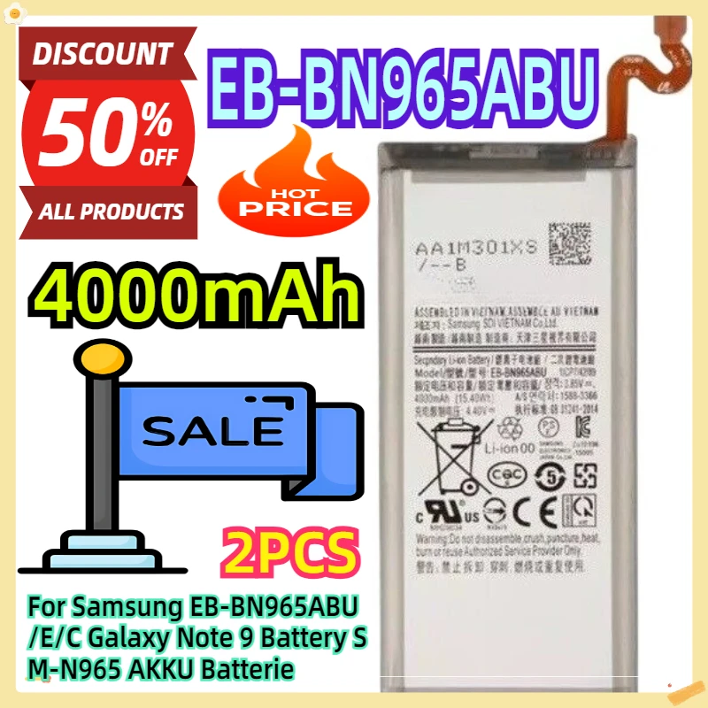 For Samsung EB-BN965ABU /E/C Galaxy Note 9 Battery SM-N965 AKKU Batterie 2pcs