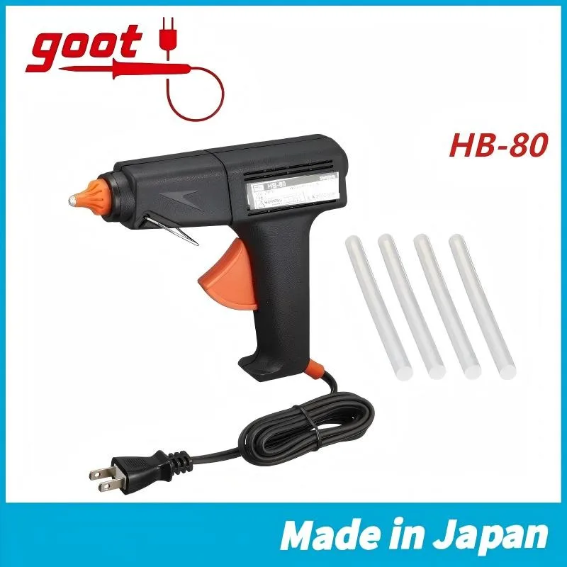 GOOT HB-80 Mini Hot Melt Glue Gun - 14W 160℃, 11MM Sticks, Made in Japan, Fast Heat for DIY Crafts & Home Repairs