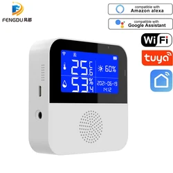 Tuya Smart Home Wifi Temperatur Sensor Home Assistent Feuchtigkeit Sensor Arbeit mit Google Assistent