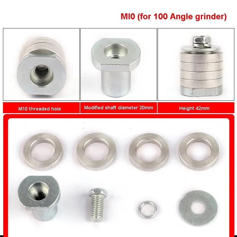 M10 M14 Angle Grinder Adapter Grooving Machine Adapter Conversion Kit Flange Metal Lock Nuts Slotting 125 150 Type